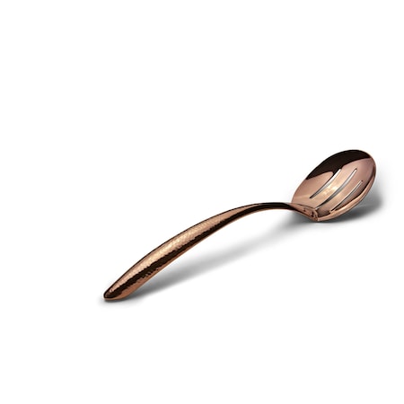 Bon Chef Ez Use Banquet Serving Slotted Spoon Hammer Finish 13.5" - Rose Gold 9458HFRG